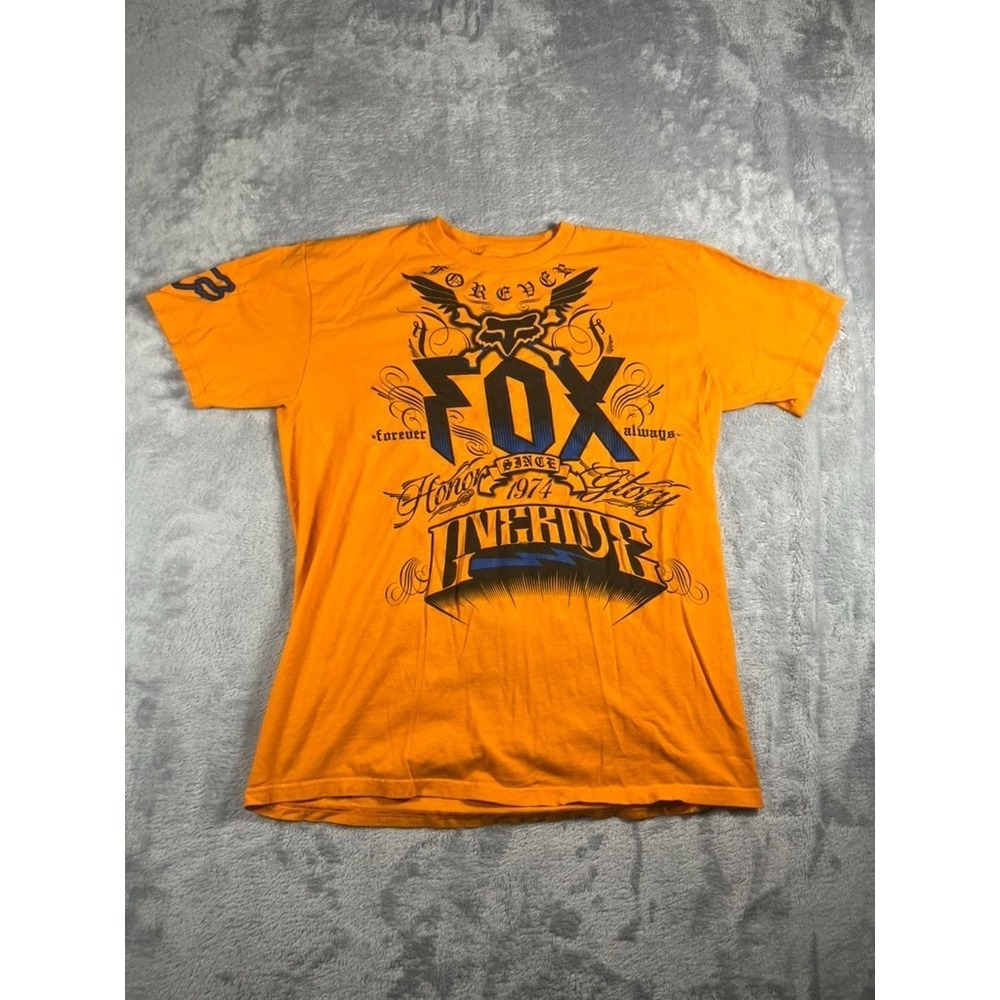 Y2K Fox Racing Mens Graphic T-Shirt Moto X Honor Amongst Riders Size Large